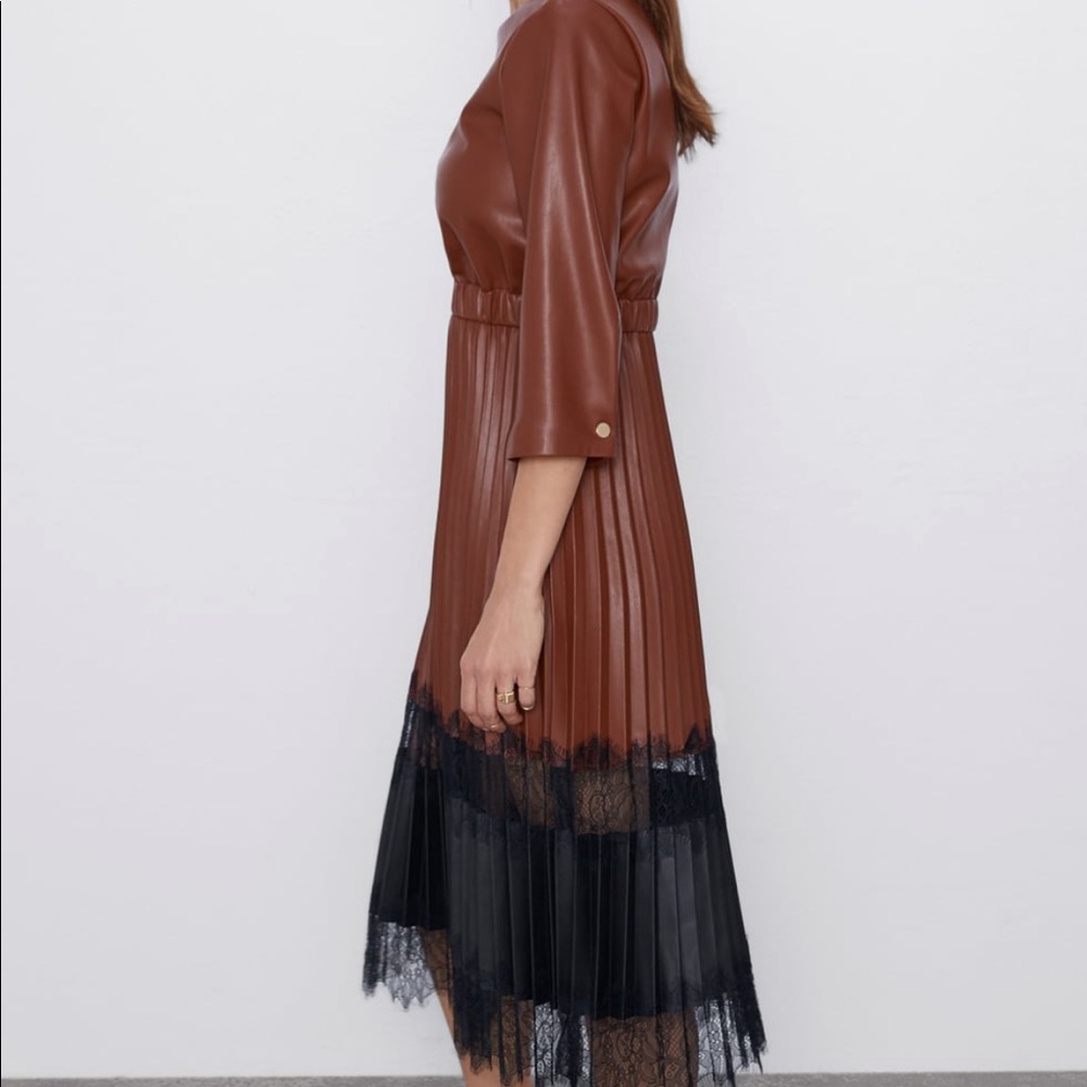 New Zara brown dress M - Picture 3 of 6